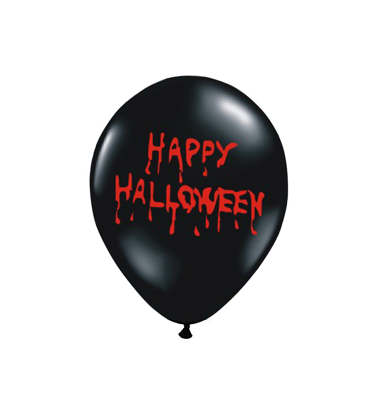 Latexové balóniky Happy Halloween, čierne