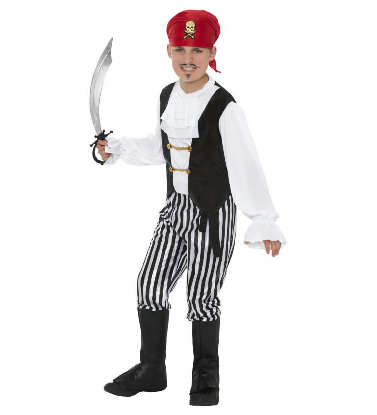 Detský kostým Pirát, červeno-biely