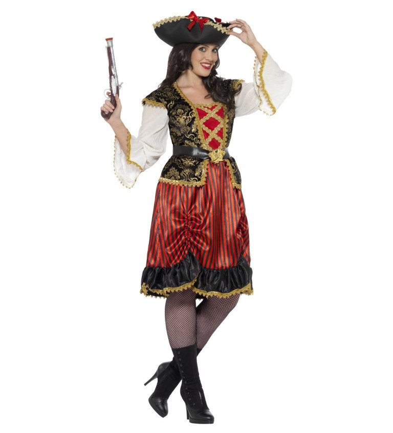Dámsky kostým Pirátka, červená