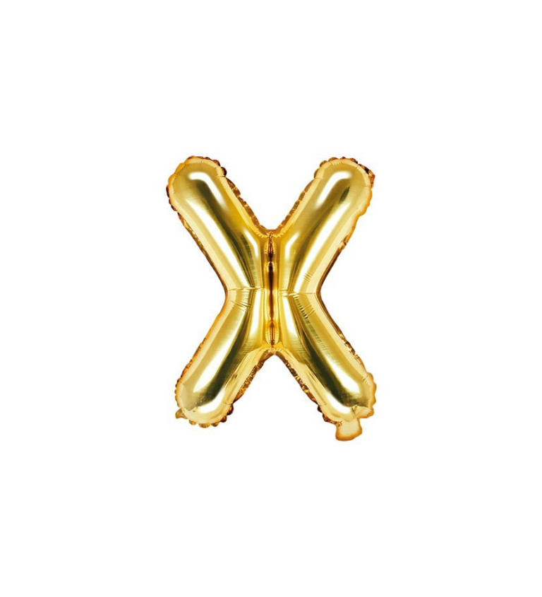 Fóliový balónik "X" - Zlatý