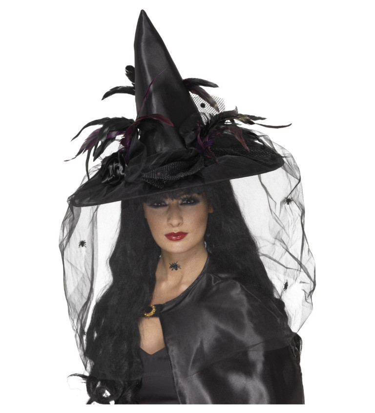 Čarodejnícky klobúk deluxe v čiernej farbe