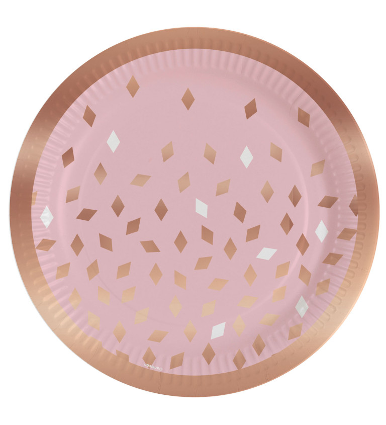 Papierové taniere rose gold