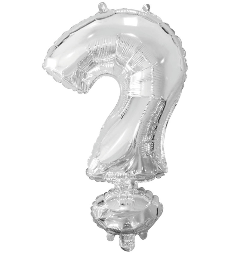 Fóliový balónik mini "?" - strieborný