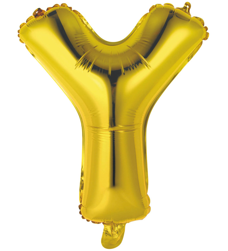 Fóliový balónik mini "Y" - zlatý