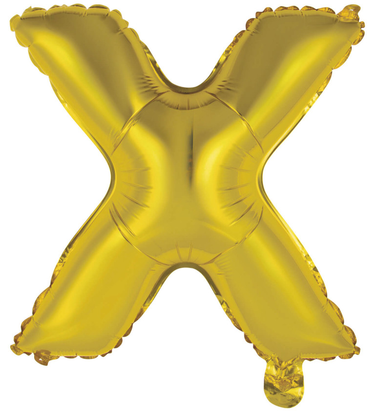 Fóliový balónik mini "X" - zlatý