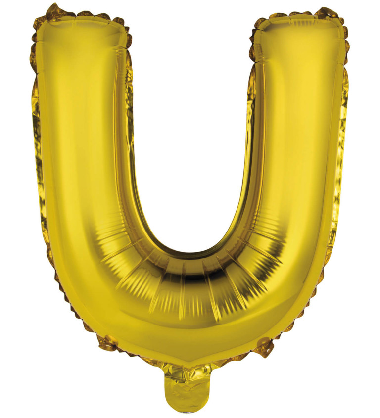 Fóliový balónik mini "U" - zlatý