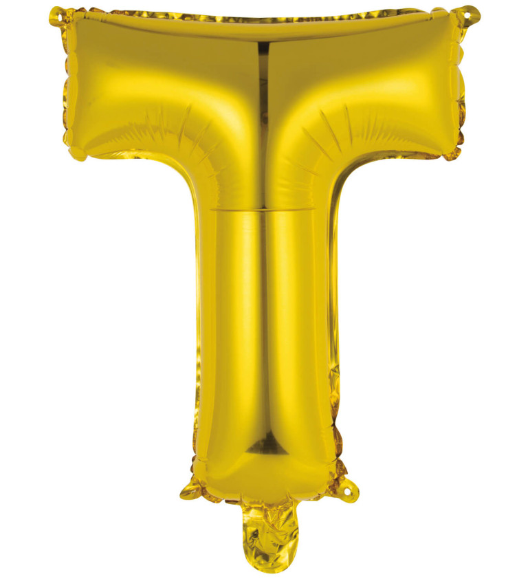 Fóliový balónik mini "T" - zlatý