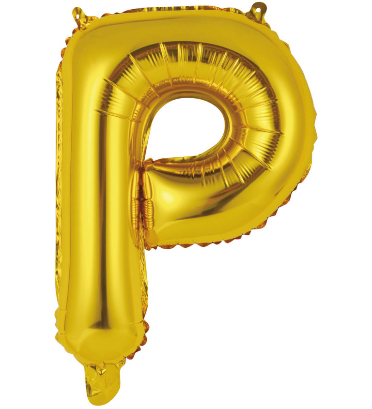 Fóliový balónik mini "P" - zlatý
