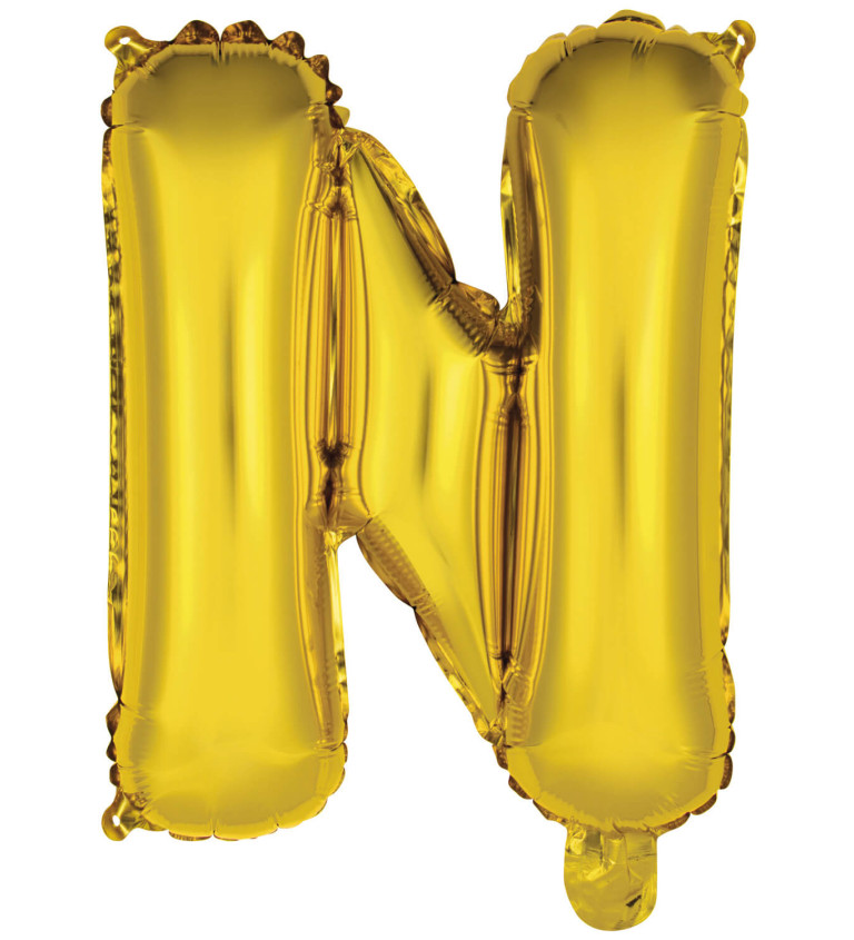 Fóliový balónik mini "N" - zlatý