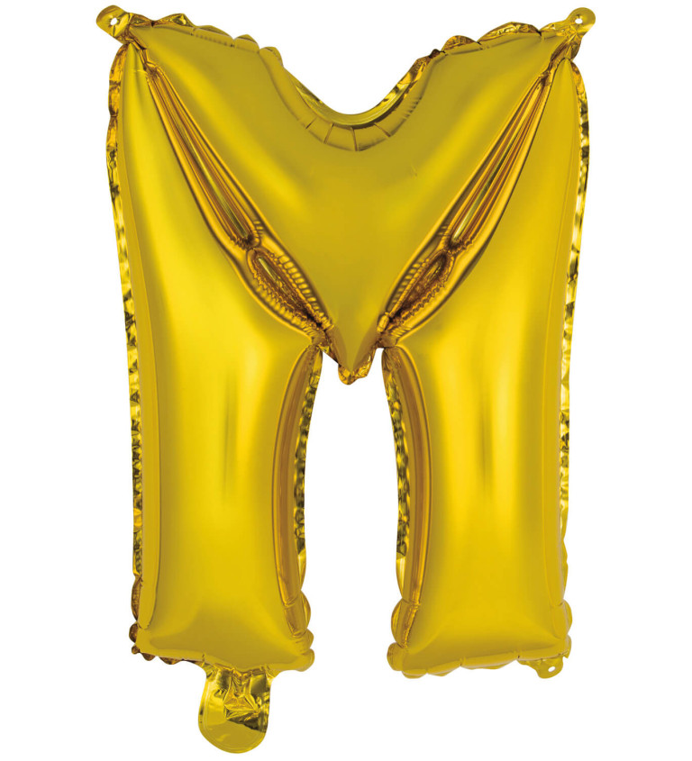 Fóliový balónik mini "M" - zlatý