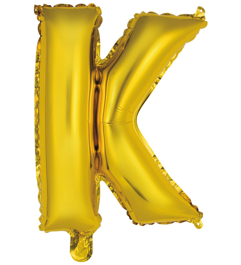 Fóliový balónik mini "K" - zlatý