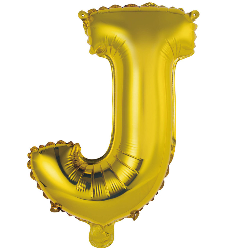 Fóliový balónik mini "J" - zlatý