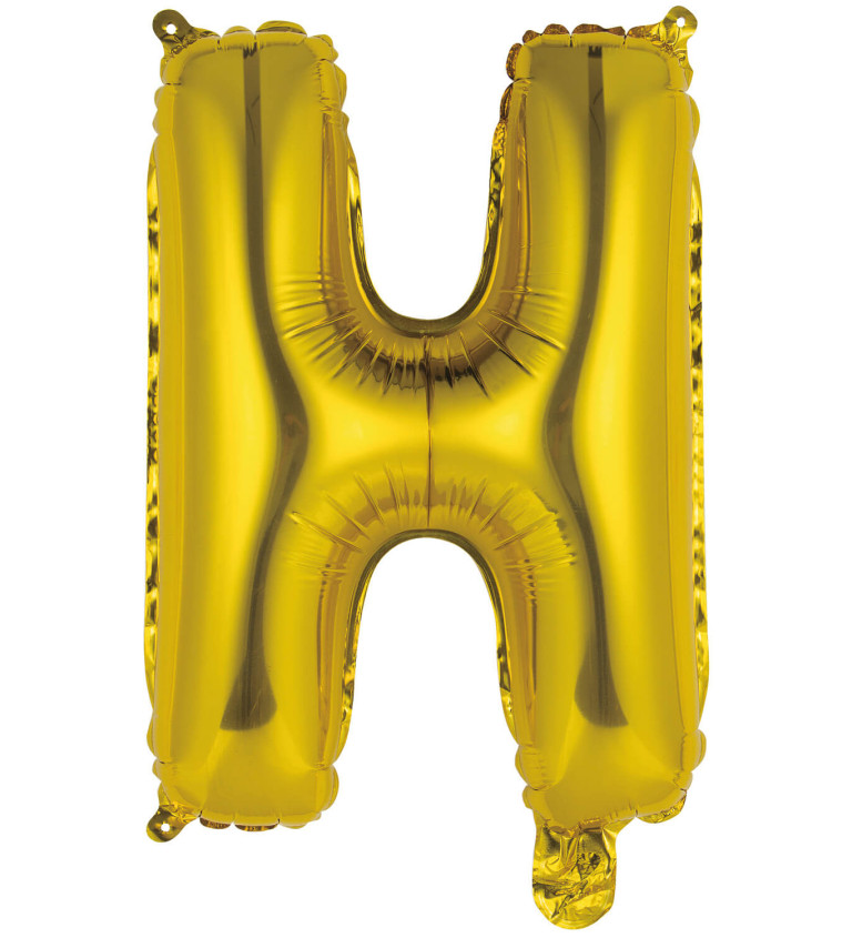 Fóliový balónik mini "H" - zlatý