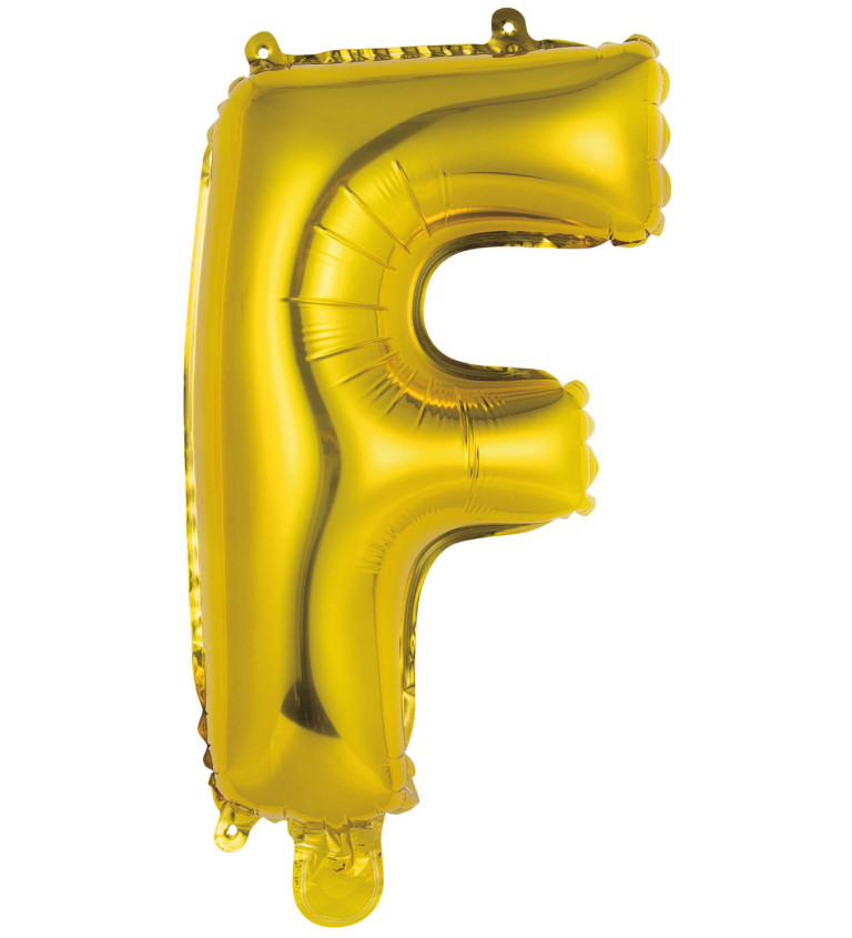 Fóliový balónik mini "F" - zlatý