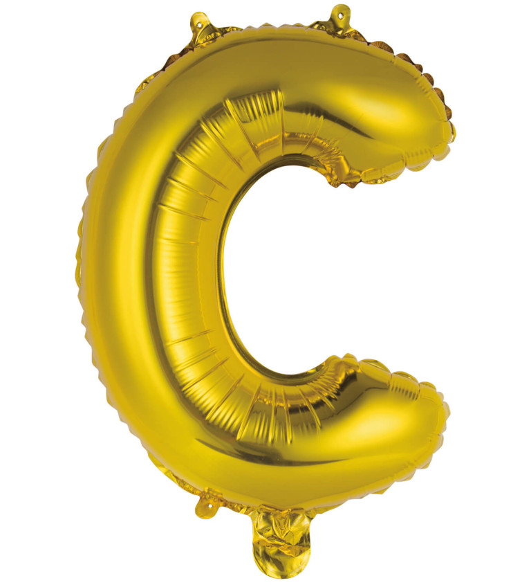Fóliový balónik mini "C" - zlatý