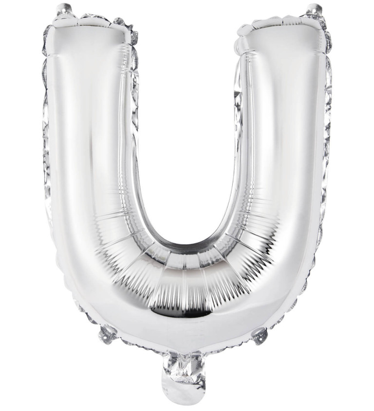 Fóliový balónik mini "U" - strieborný
