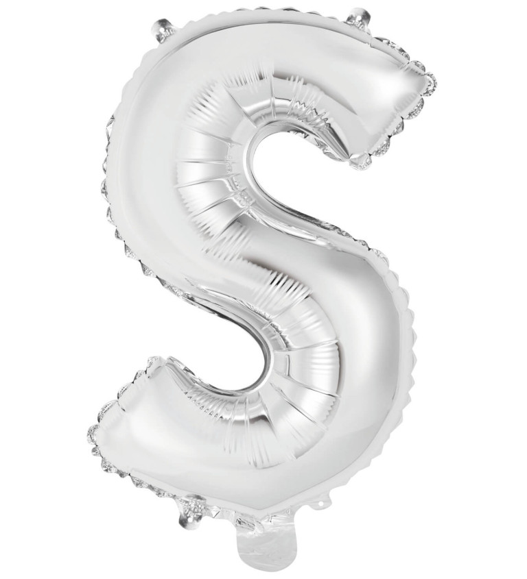 Fóliový balónik mini "S" - strieborný
