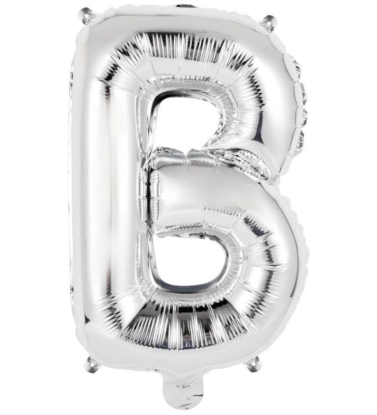 Fóliový balónik mini "B" - strieborný
