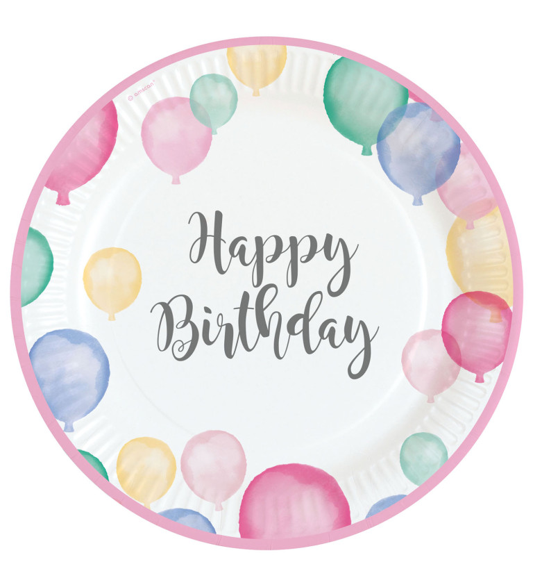 Papierové taniere Happy Birthday