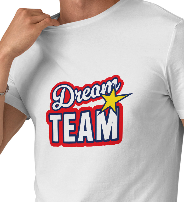 Pánske tričko biele - Dream team