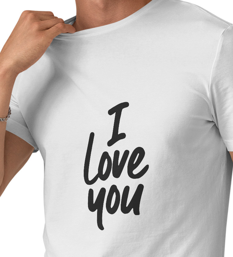 Pánske tričko biele - I love you