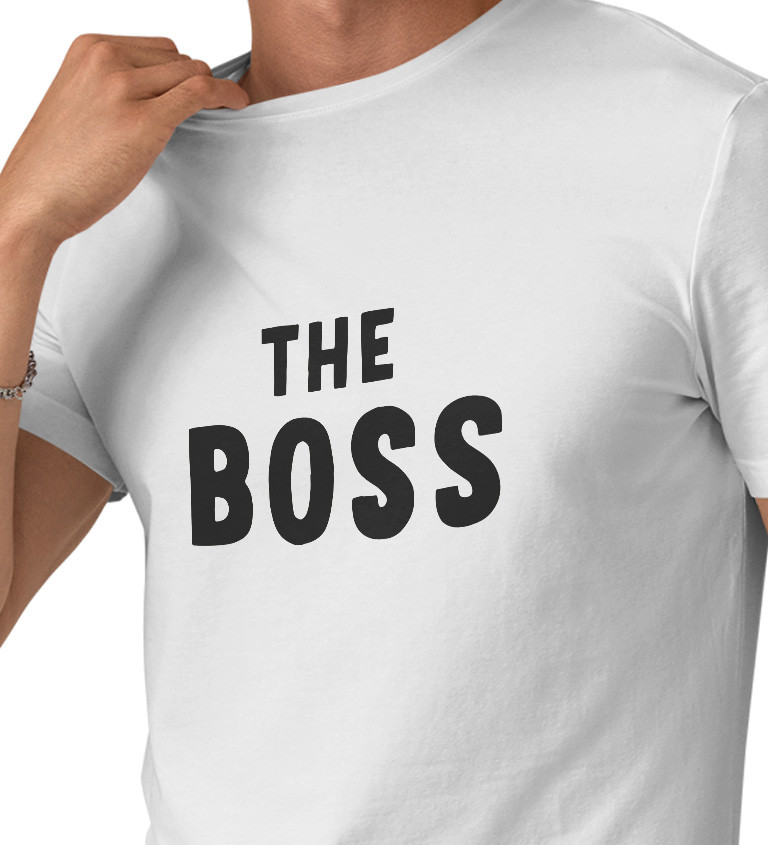 Pánske tričko biele - The boss