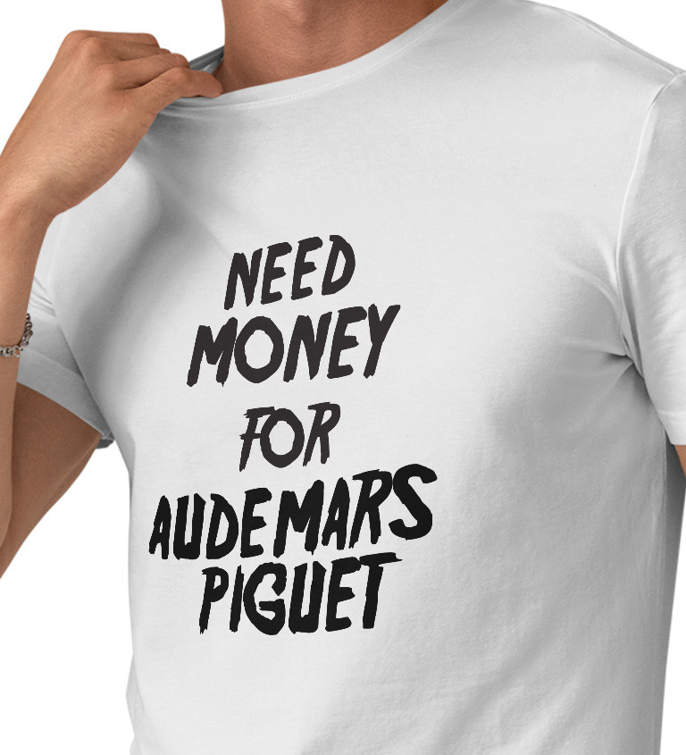 Pánske tričko biele - Need money for Audemars