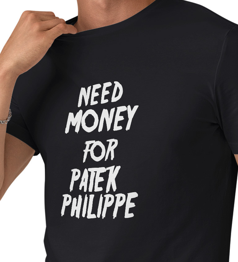 Pánske tričko čierne - Need money for Philippe