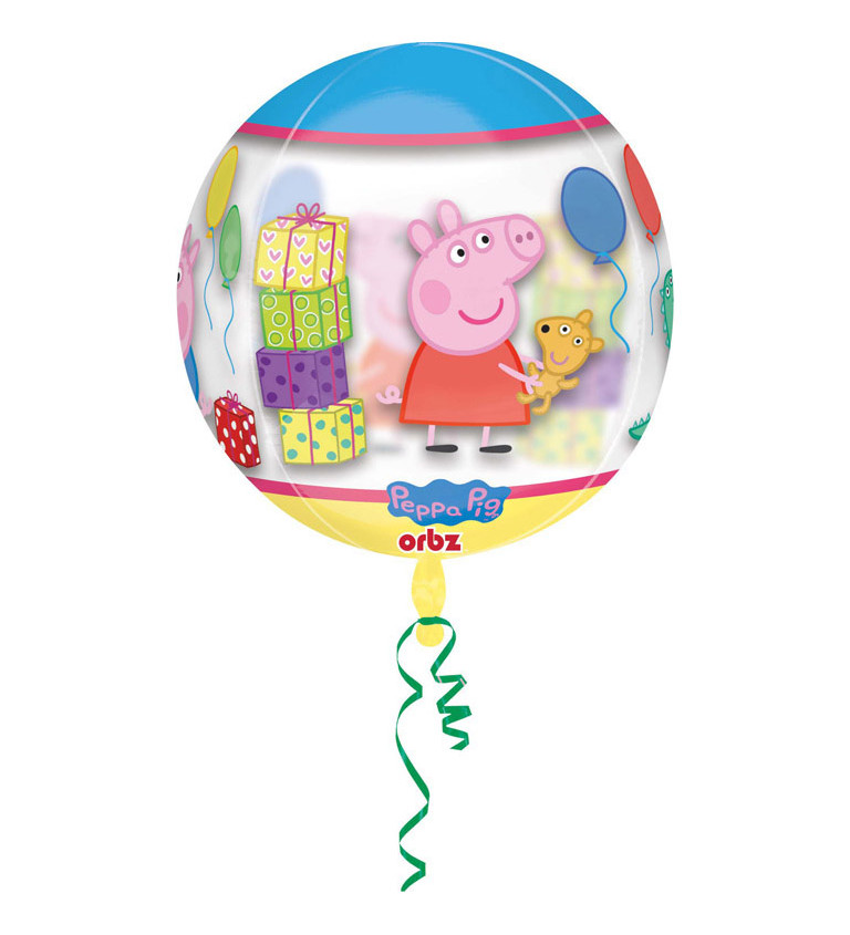 Priehľadný balónik Prasiatko Peppa
