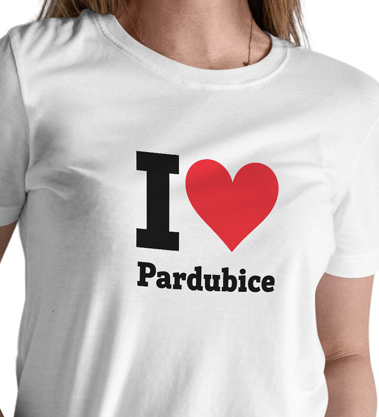Dámske tričko biele - I love Pardubice