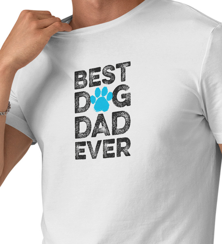 Pánske tričko biele - Best dog dad ever
