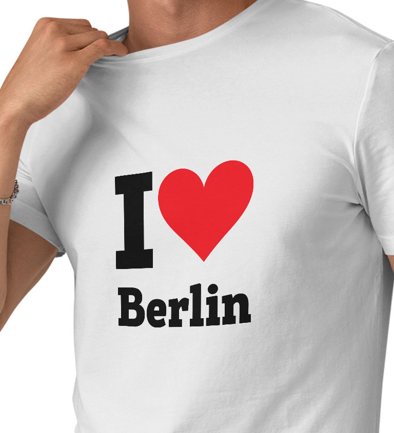 Pánske tričko biele - I love Berlin