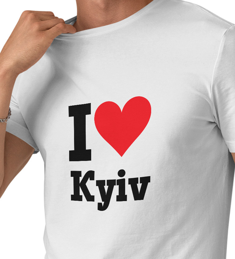 Pánske tričko biele - I love Kyiv