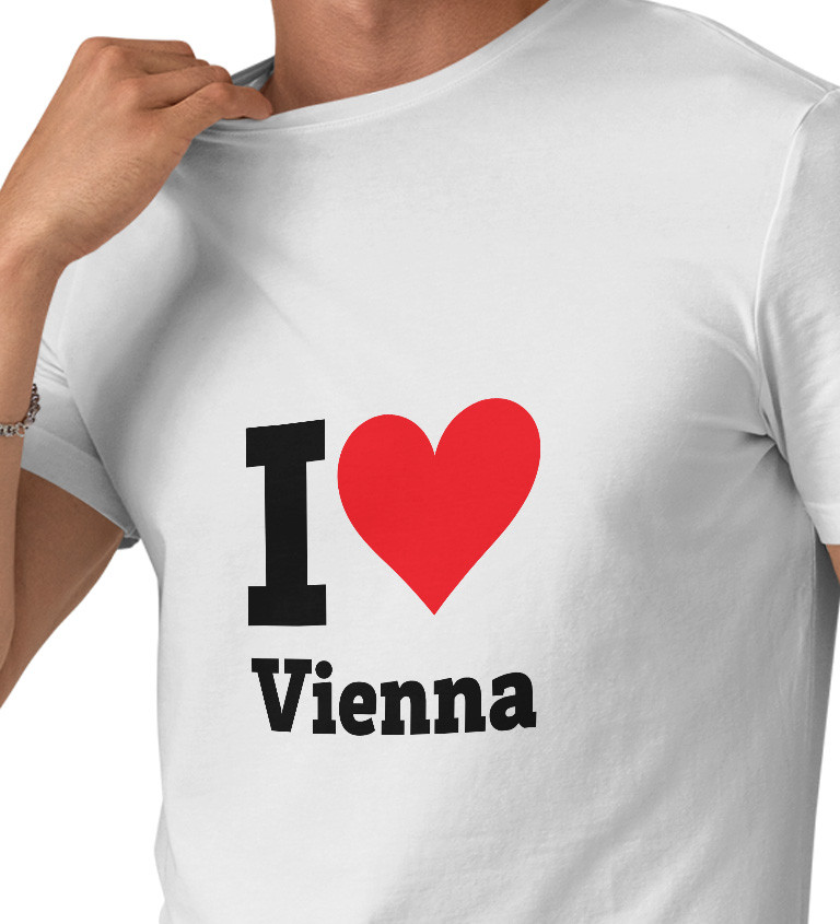Pánske tričko biele - I love Vienna