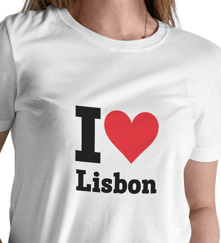 Dámske tričko biele - I love Lisbon