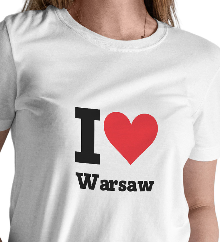 Dámske tričko biele - I love Warsaw