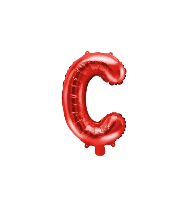 Fóliový balónik "C", červený 35 cm