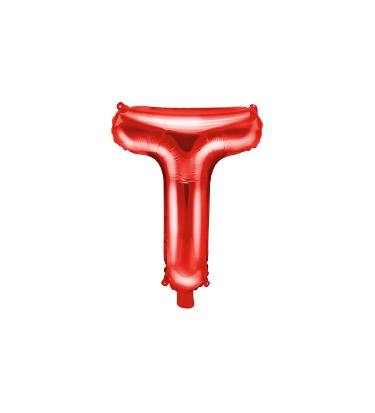 Fóliový balónik "T", červený 35 cm