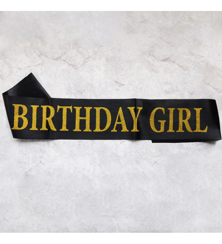 Šerpa čierna "Birthday Girl"