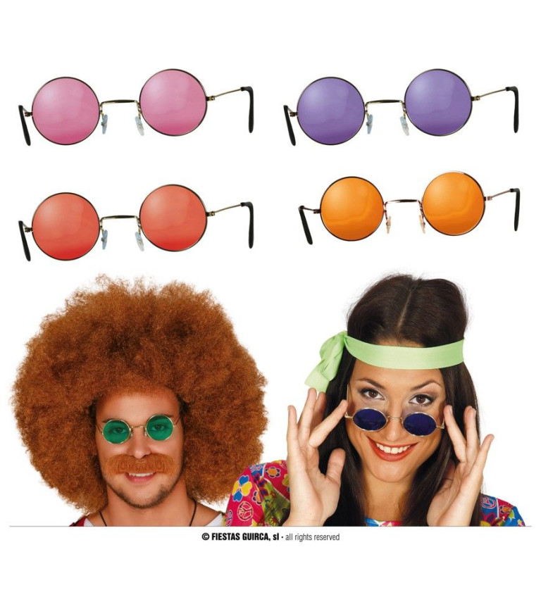 Farebné hippie okuliare