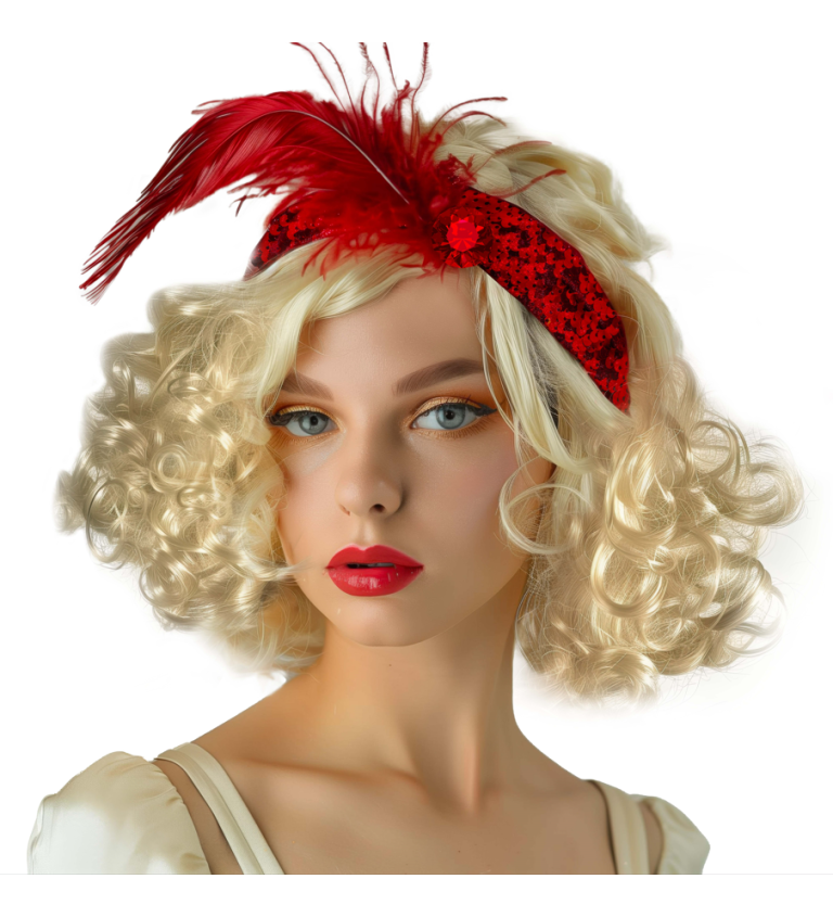 Parochňa flapper s pierkom, blond