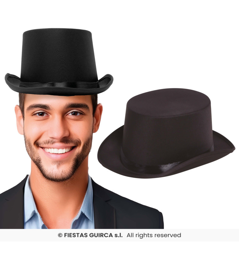 Elegantný čierny klobúk