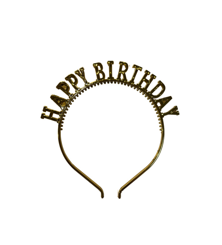 Narodeninový čelenka zlatá, Happy birthday