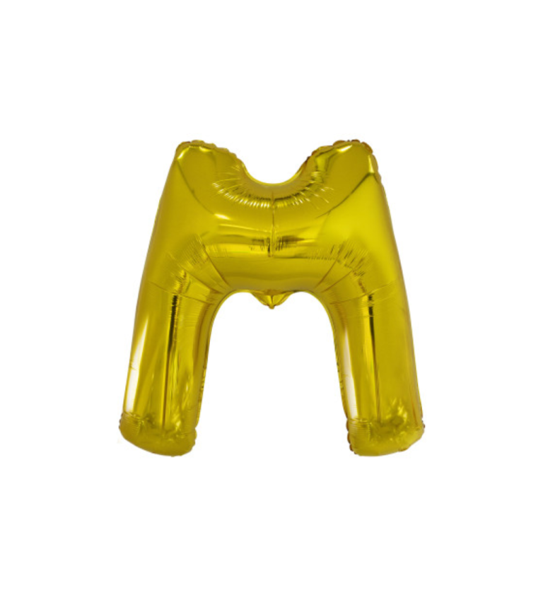 Fóliový balónik "M" - zlaté 86cm
