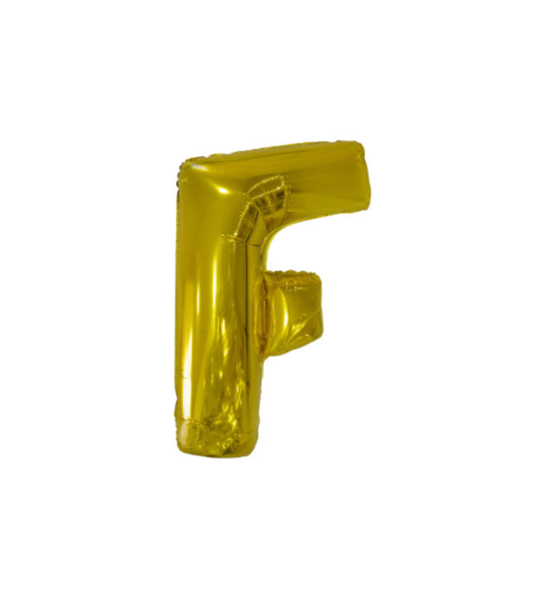 Fóliový balónik "F" - zlaté 86cm