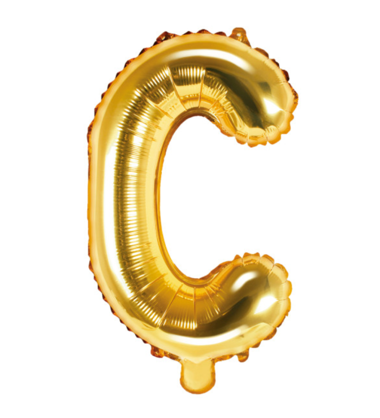 Fóliový Balón "C" - Zlatý