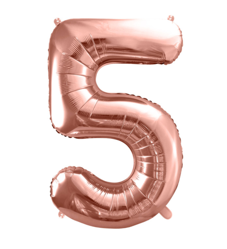 Fóliový balón - číslo 4 rosegold