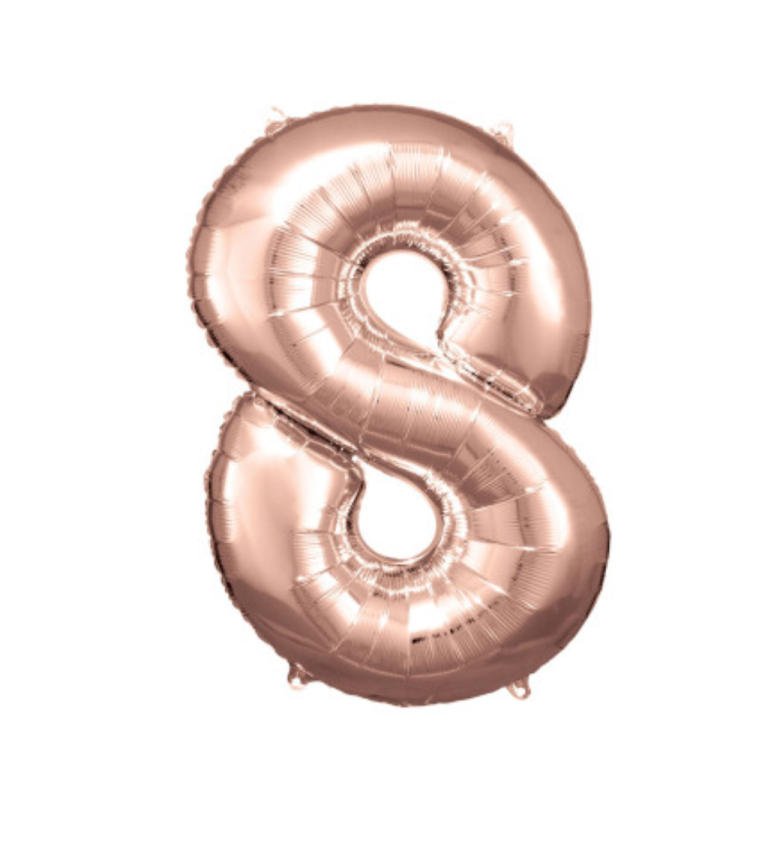 Fóliový balónik "8", rose gold