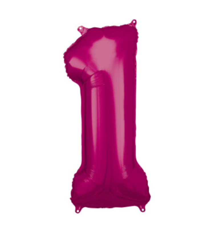 Fóliový balónik "1", magenta