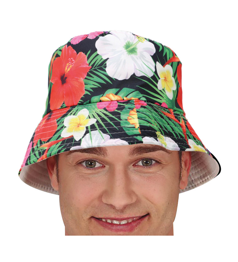 Havajský klobúk zelené listy